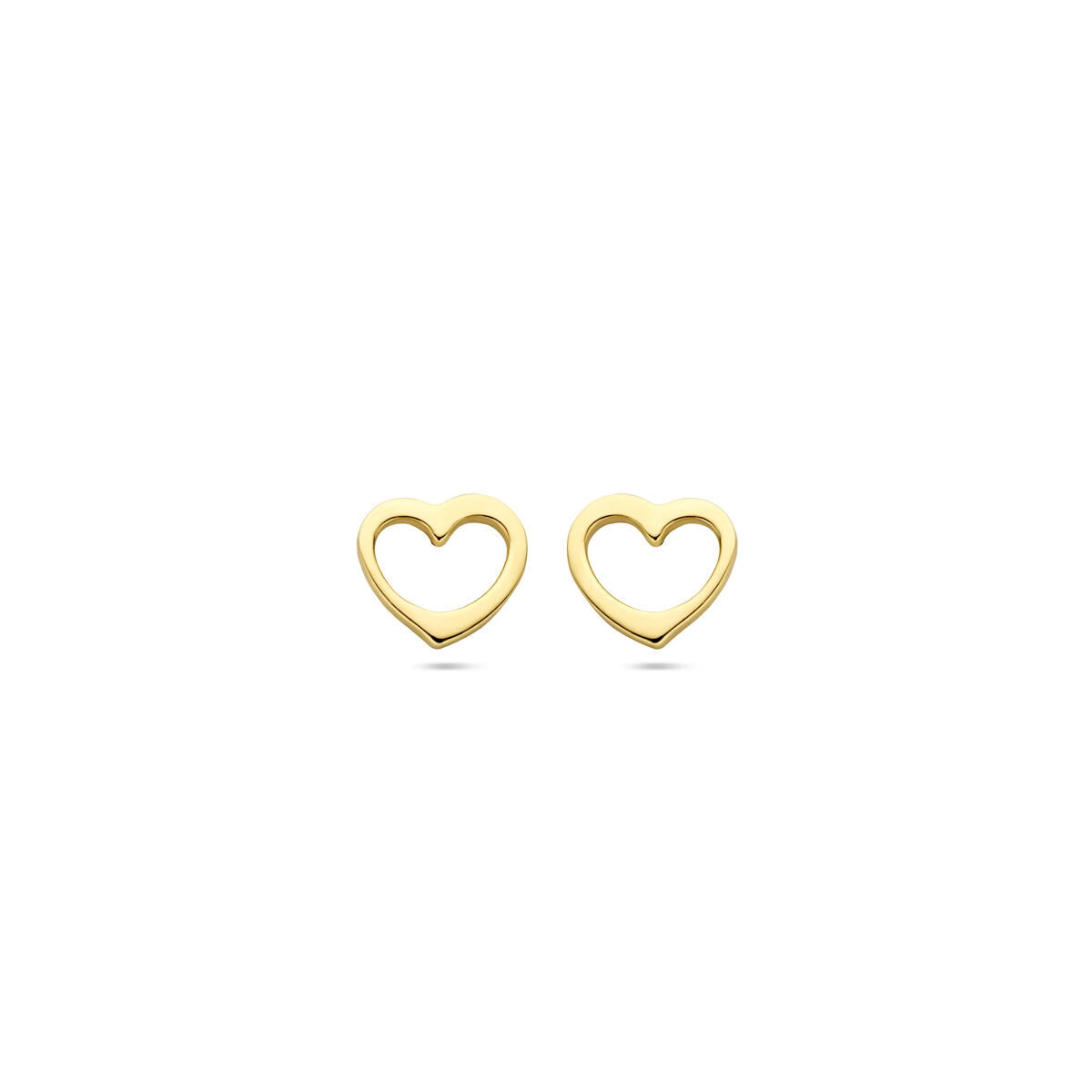 pendientes de botón corazón 5 mm 14K oro amarillo