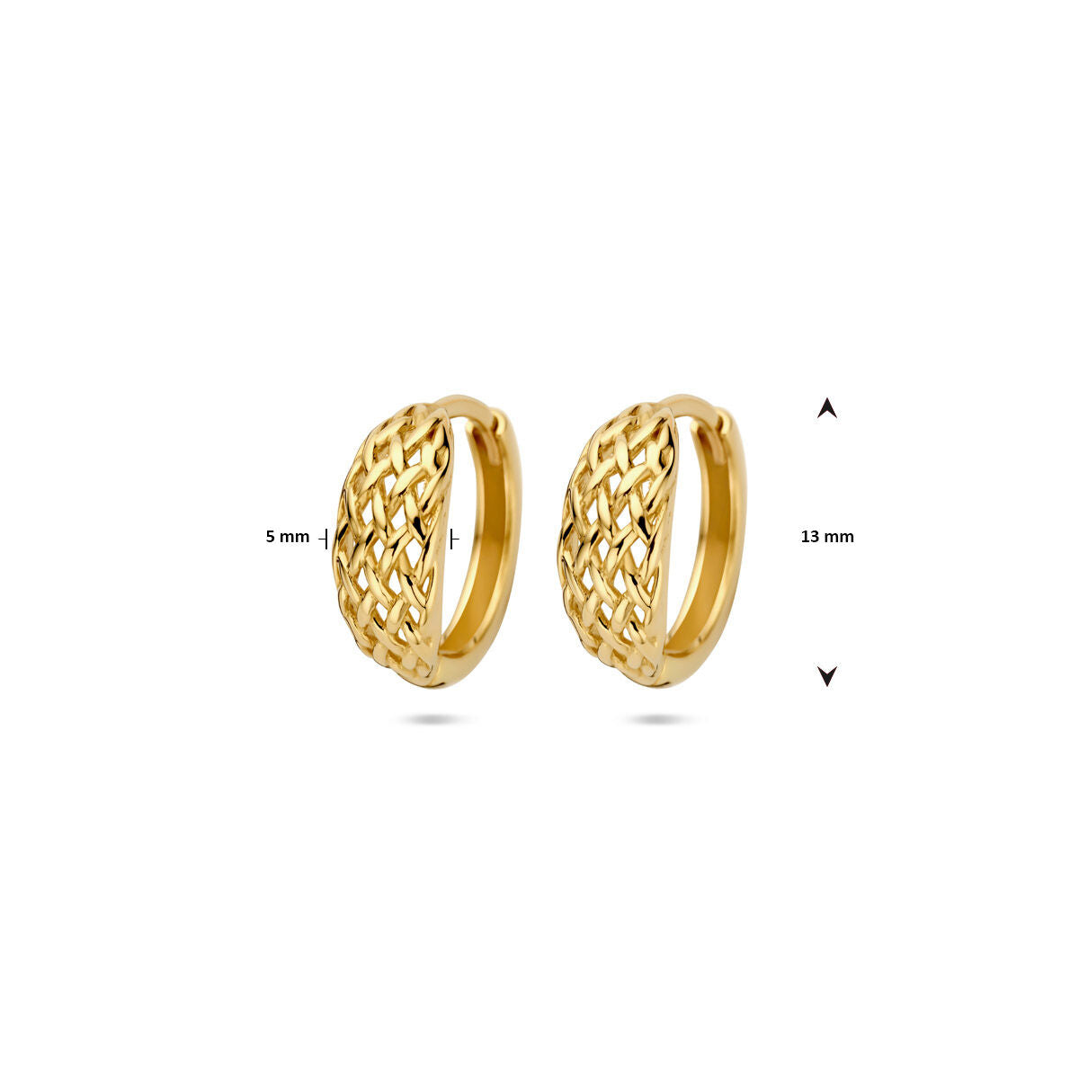 aros trenzados 13 mm 14K oro amarillo
