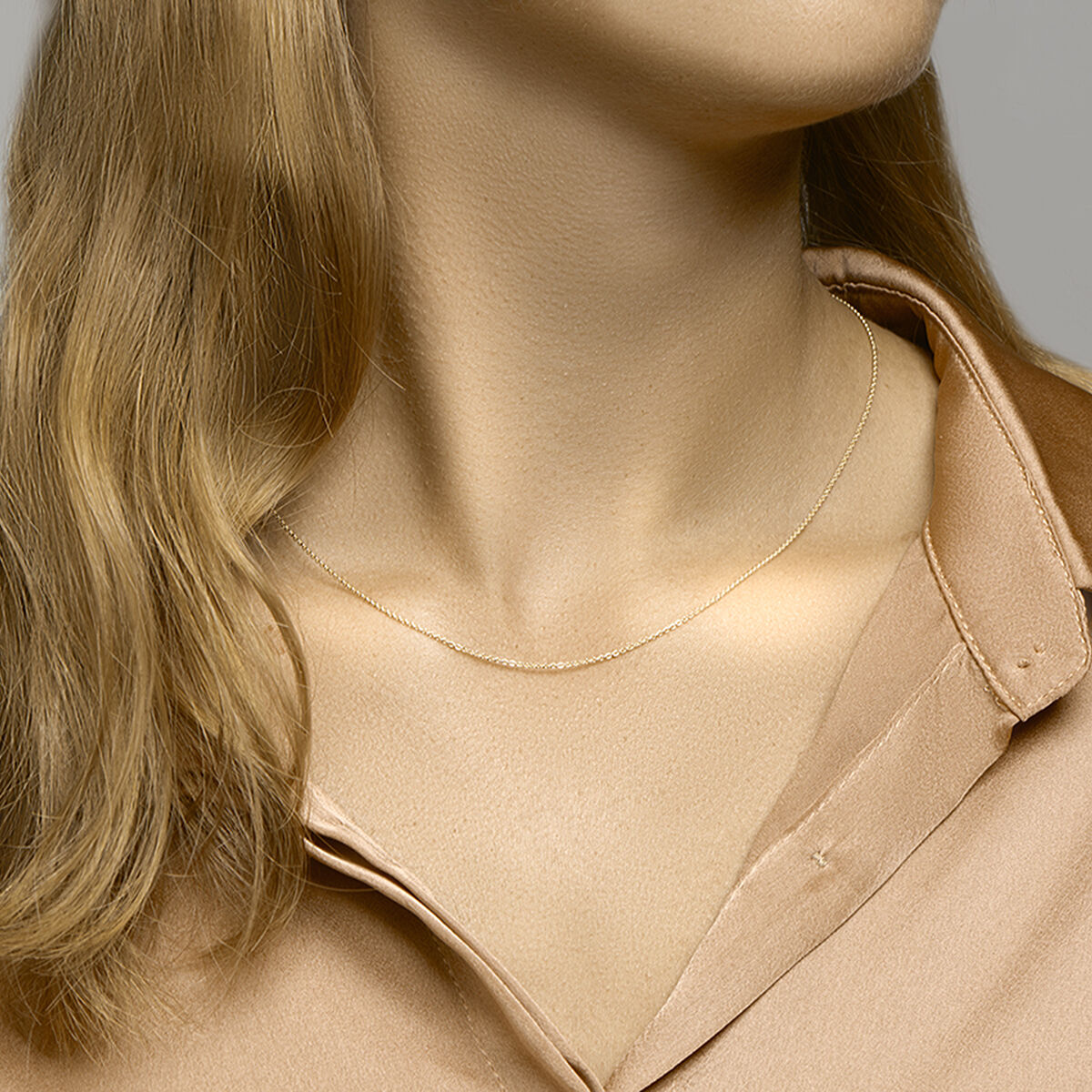 collar ancla plano 1,1 mm 41 + 4 cm 3 micrones plata chapado en oro amarillo
