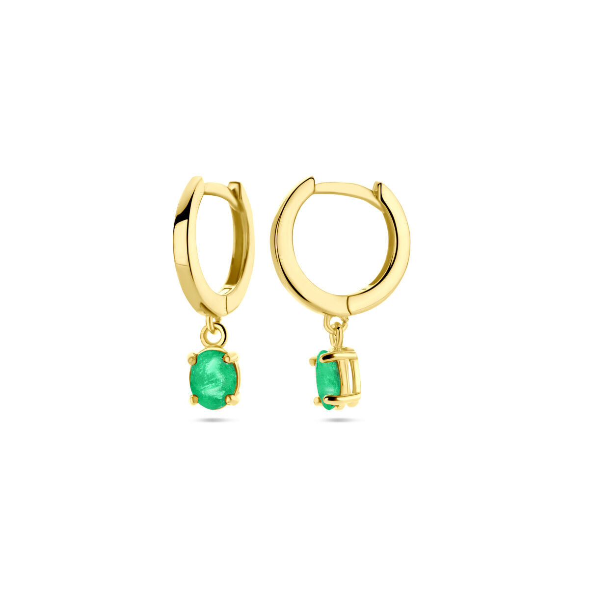 aros esmeralda 19 mm 14K oro amarillo