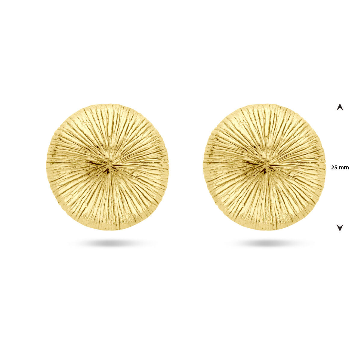 pendientes de botón 25 mm 1 micron plata chapado en oro amarillo