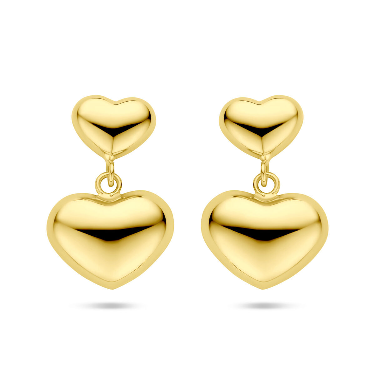 pendientes de corazón 26 mm 1 micron plata chapado en oro amarillo