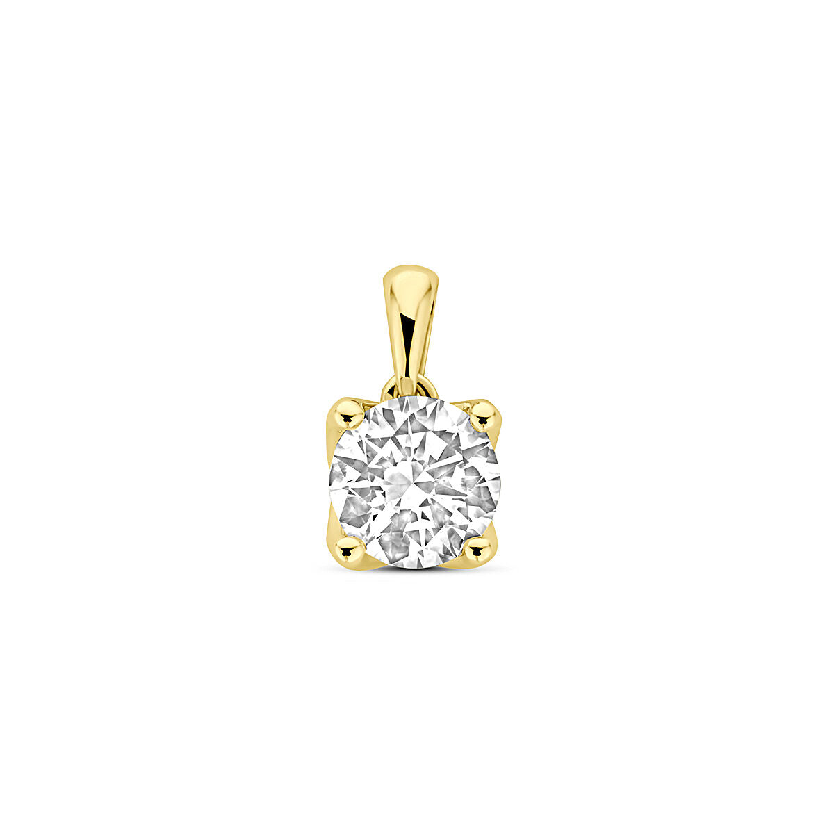 Colgante de diamante cultivado en laboratorio de 1.00 ct, con engaste de oro amarillo de 14K y forma cuadrada.