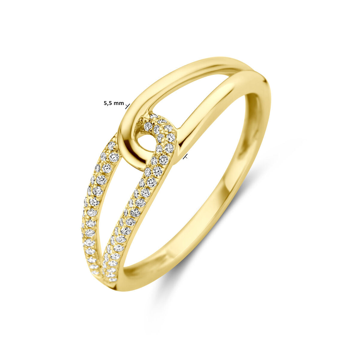 anillo diamante 0.14ct h si 14K oro amarillo