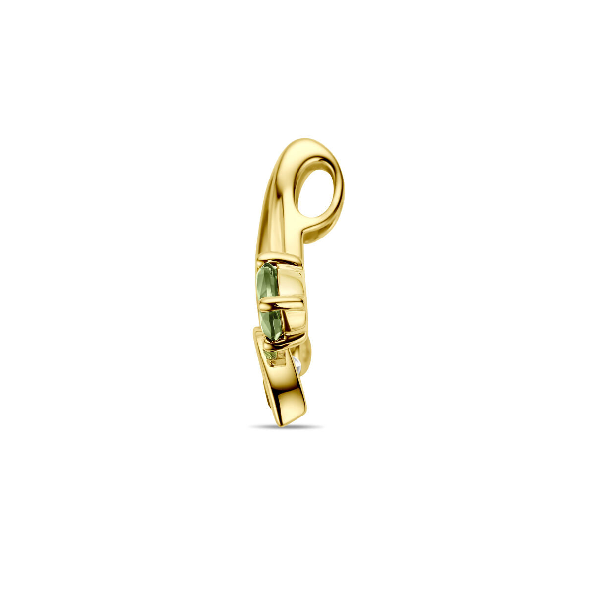 colgante de turmalina verde, peridoto y diamante 0.03ct h si oro amarillo 14K