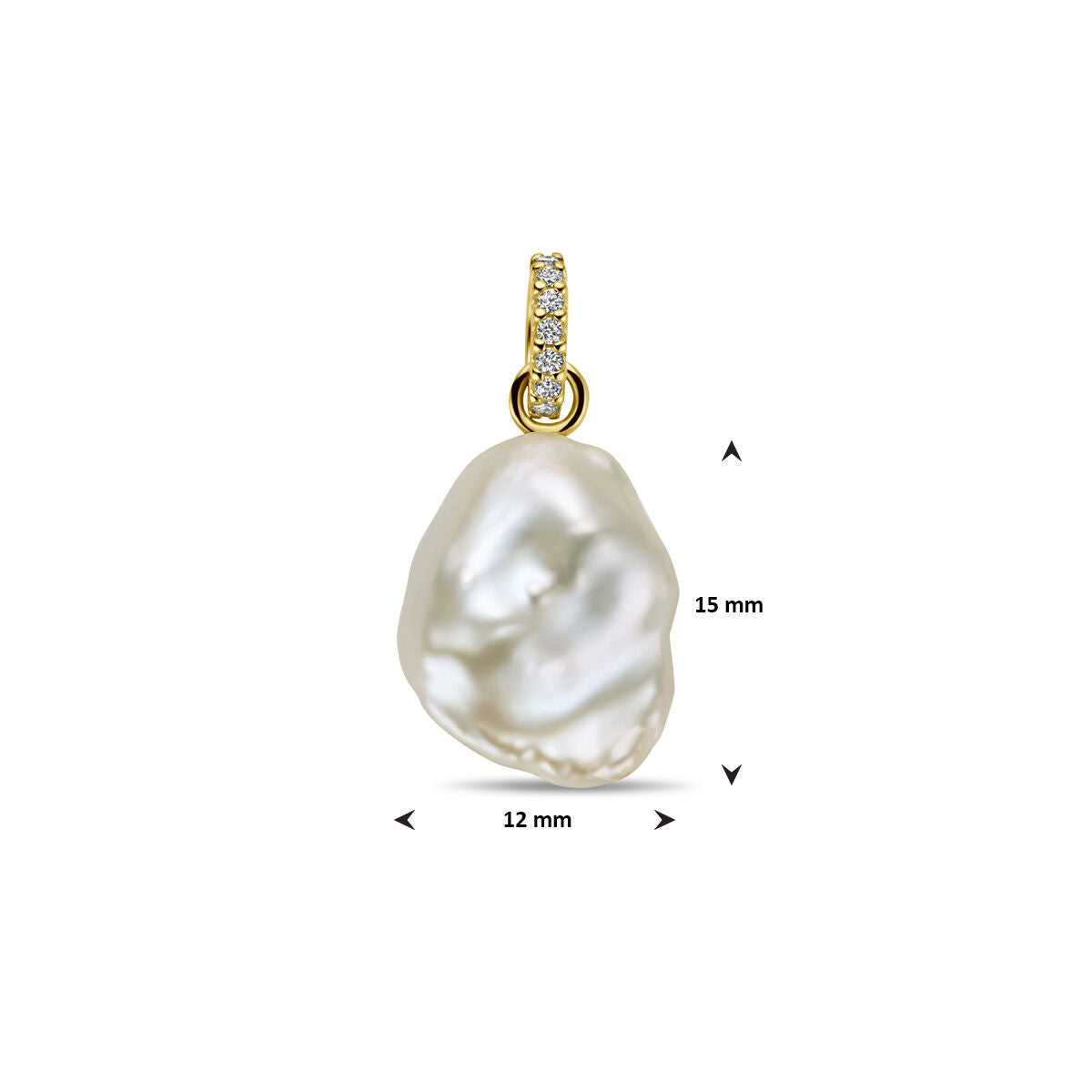 colgante perla y diamante 0.04ct h si oro amarillo 14K