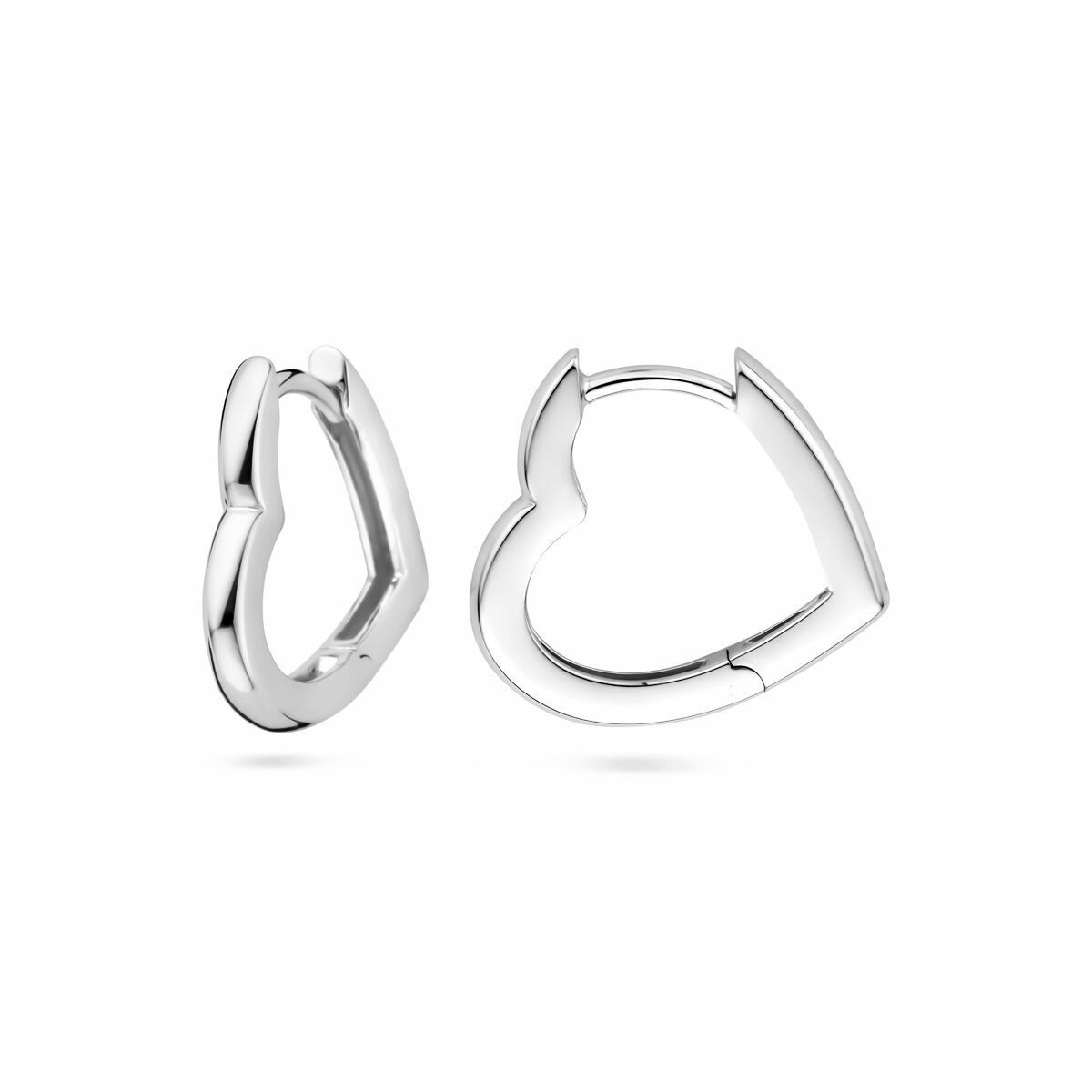 aros corazón 16 mm plata rodiado