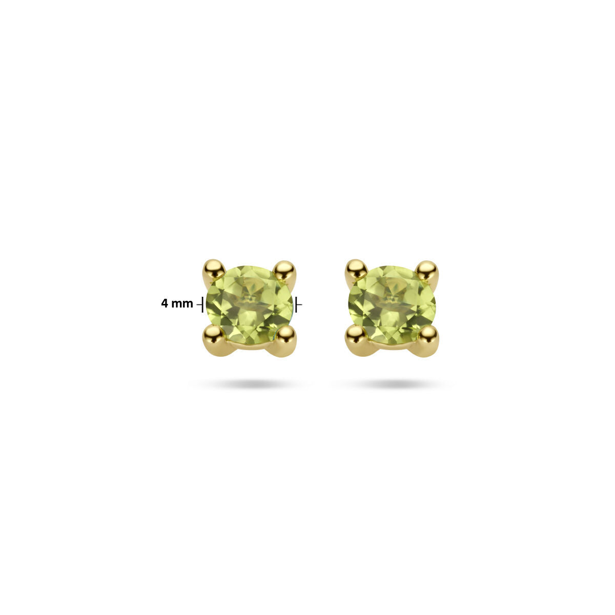 pendientes de botón peridoto 14K oro amarillo