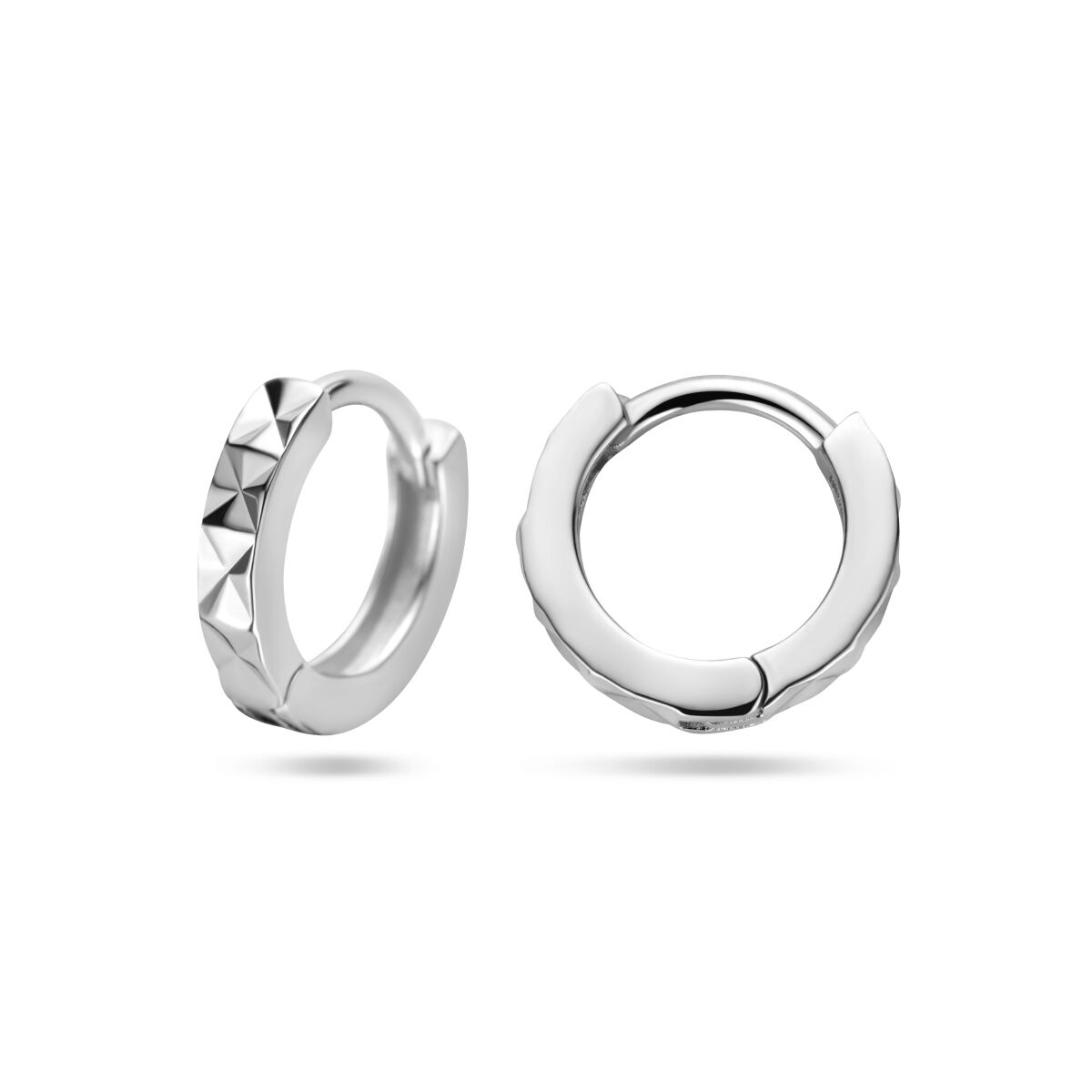 aros diamantados de plata rodiada