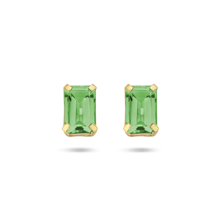oorknoppen groen agaat 14K geelgoud