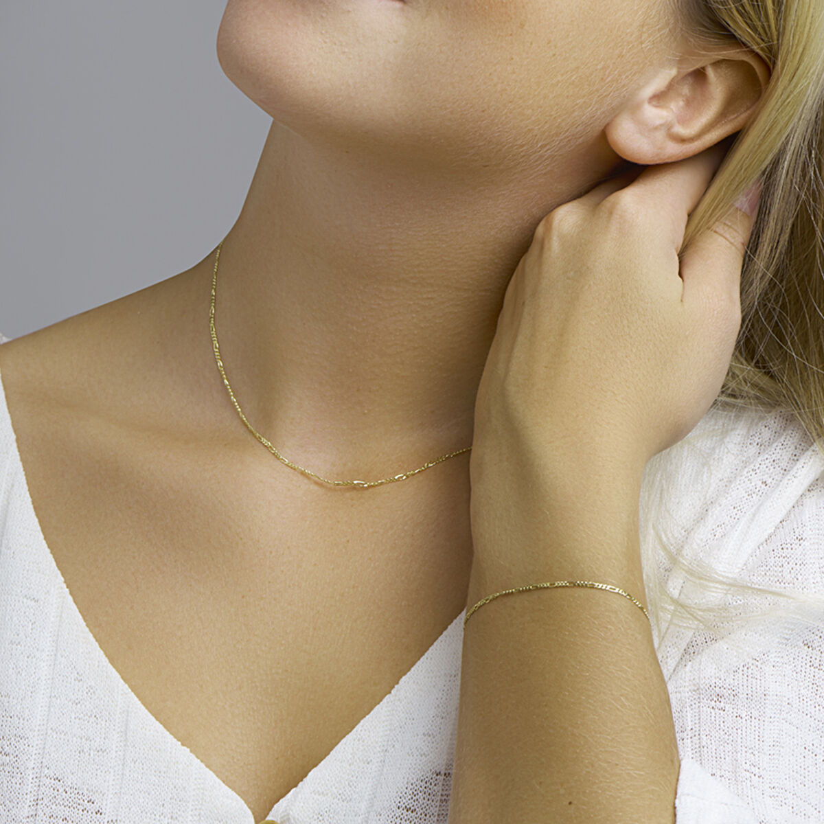 pulsera figaro 1,6 mm 18 cm oro amarillo 14K