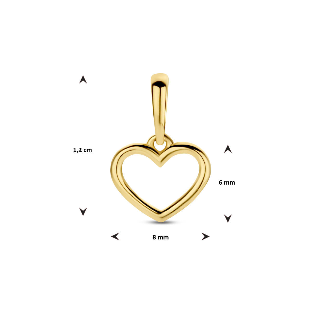 colgante corazón 14K oro amarillo
