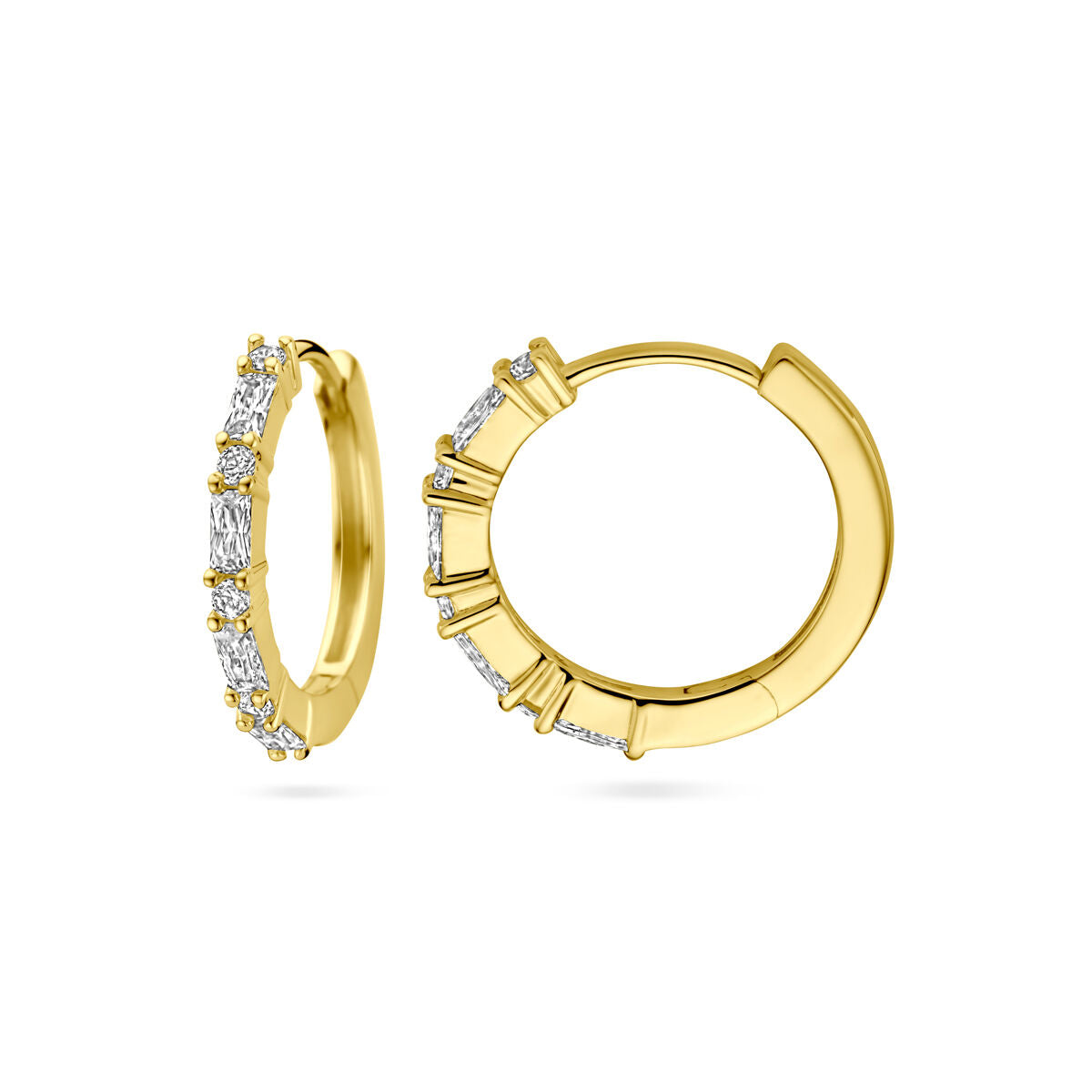aros de zircón 1 micrón plata chapado en oro amarillo