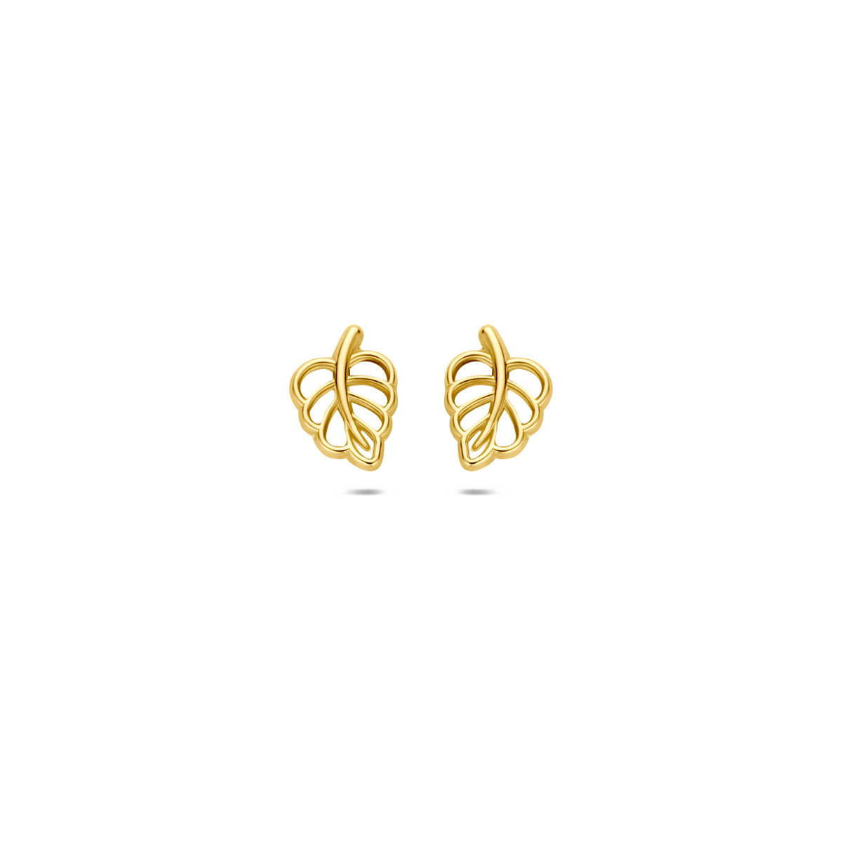 Pendientes de oro amarillo de 9 quilates con forma de hoja de 7,5 mm.