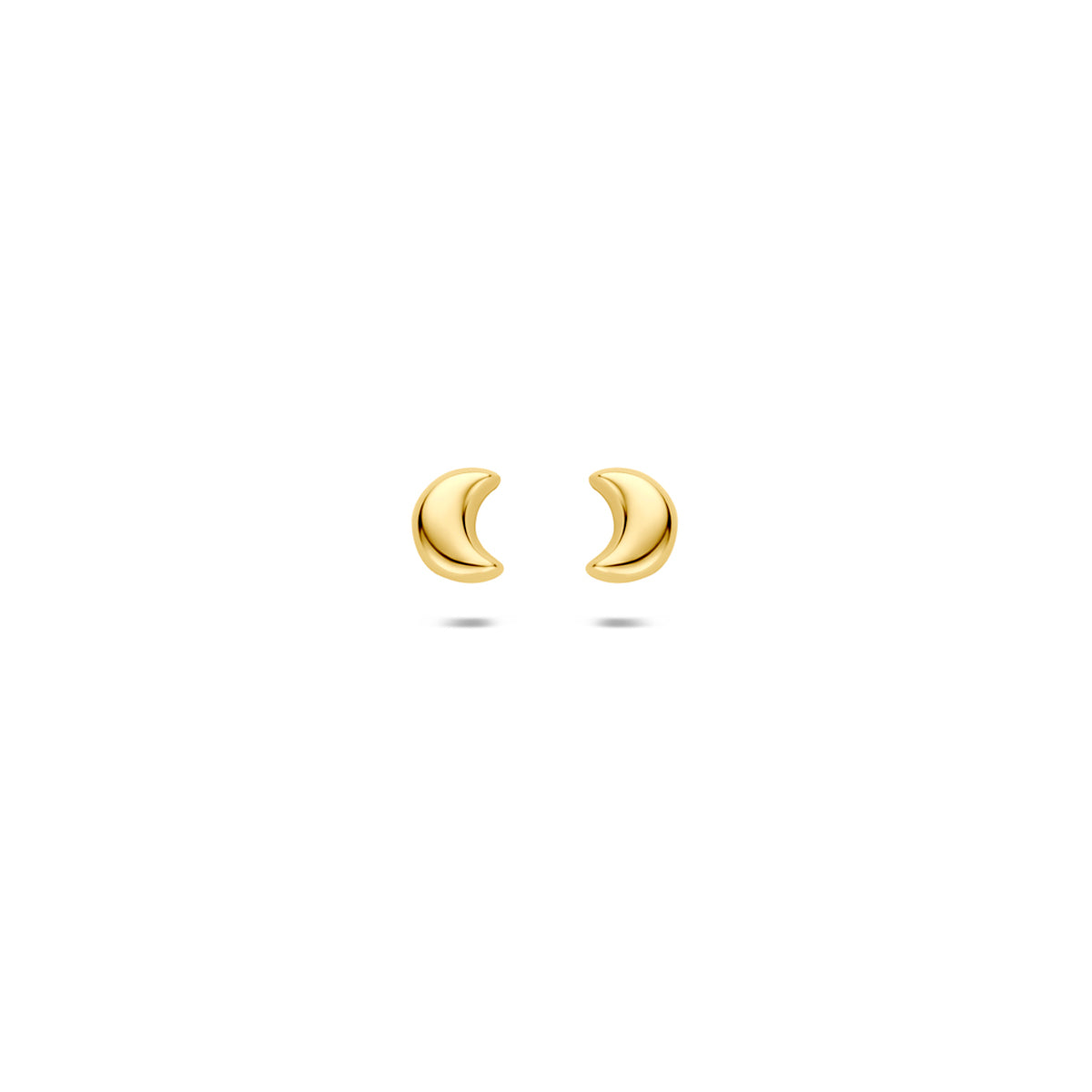 Pendientes de luna de 9K en color amarillo, con un diseño de 4 mm.
