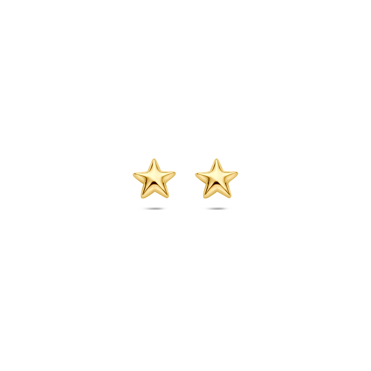 Pendientes de estrella de 9 quilates, color dorado, con un diámetro de 4 mm.