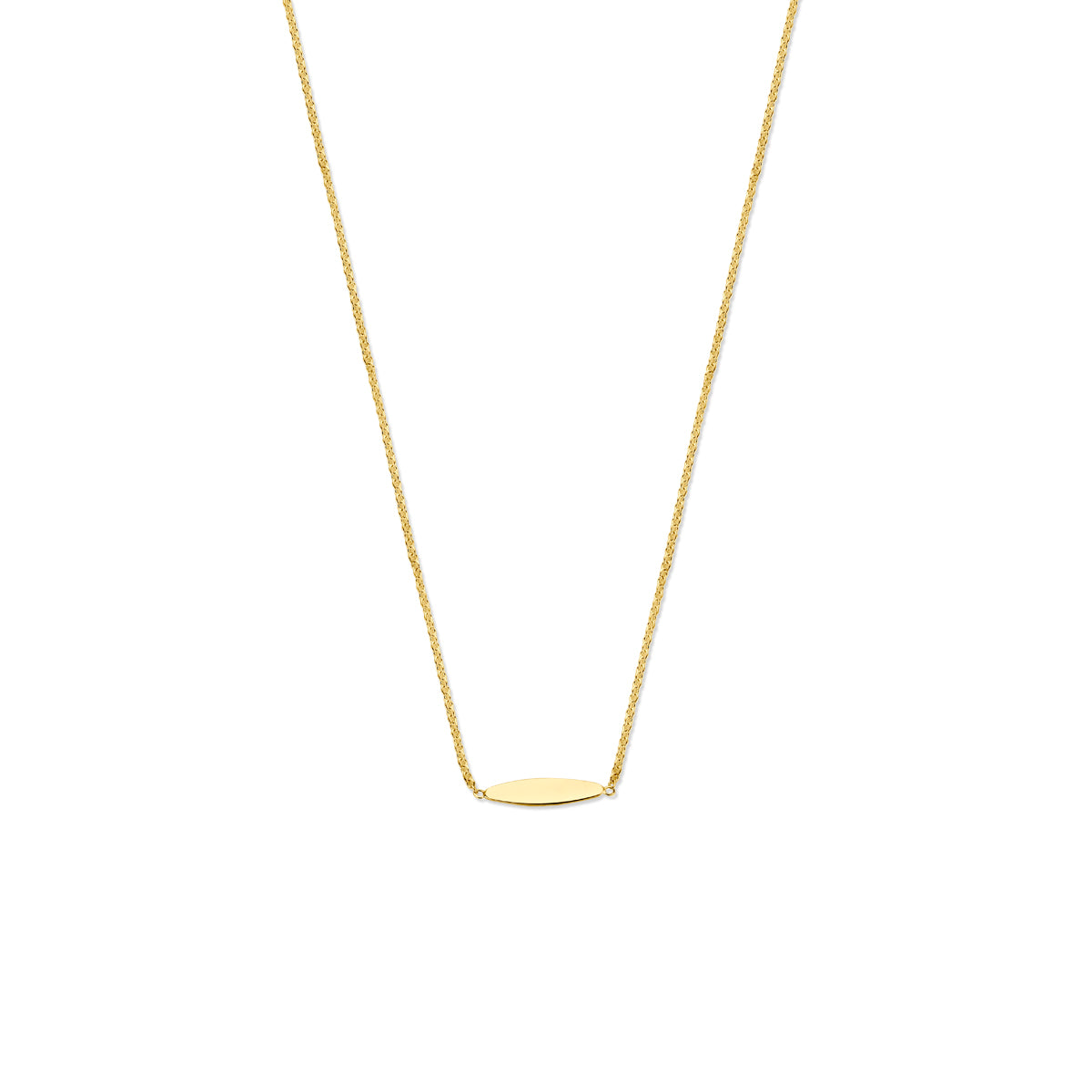 Collar de oro amarillo de 9 quilates con un diseño simple y elegante, longitud ajustable de 41 a 45 cm.