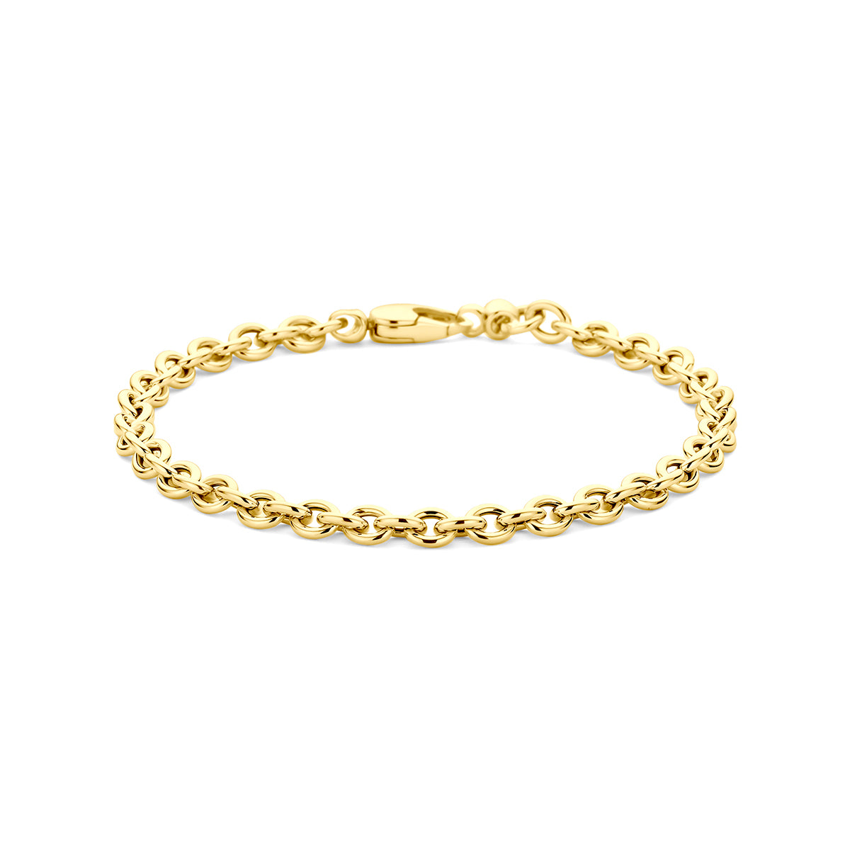 Pulsera de 9 quilates de 4,5 mm y 18,5 cm en color amarillo.