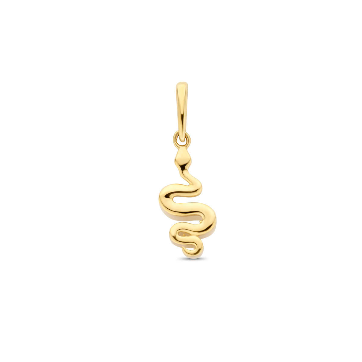 Colgante de serpiente en oro amarillo de 9 quilates, con un diseño ondulado de 12,5 mm.