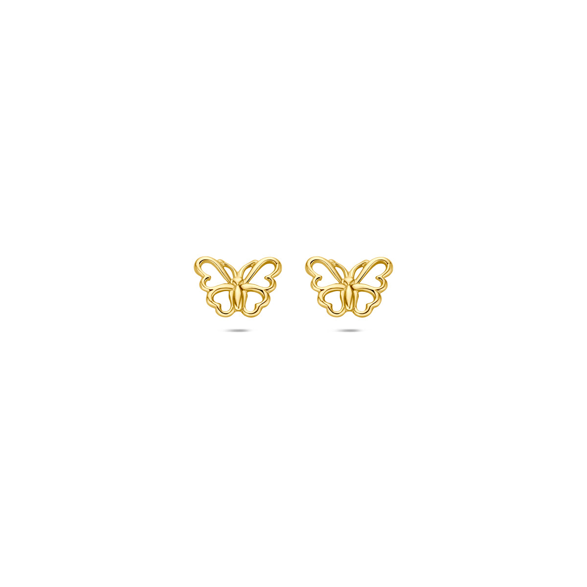 Pendientes de mariposa de 9 quilates en oro amarillo de 4,5 mm.
