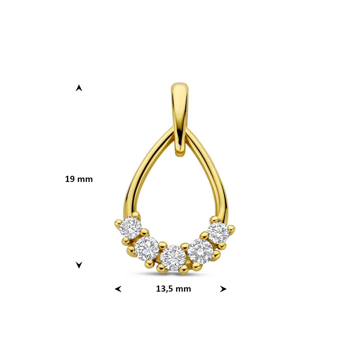 Colgante de oro con diamante cultivado en laboratorio – 14k oro amarillo