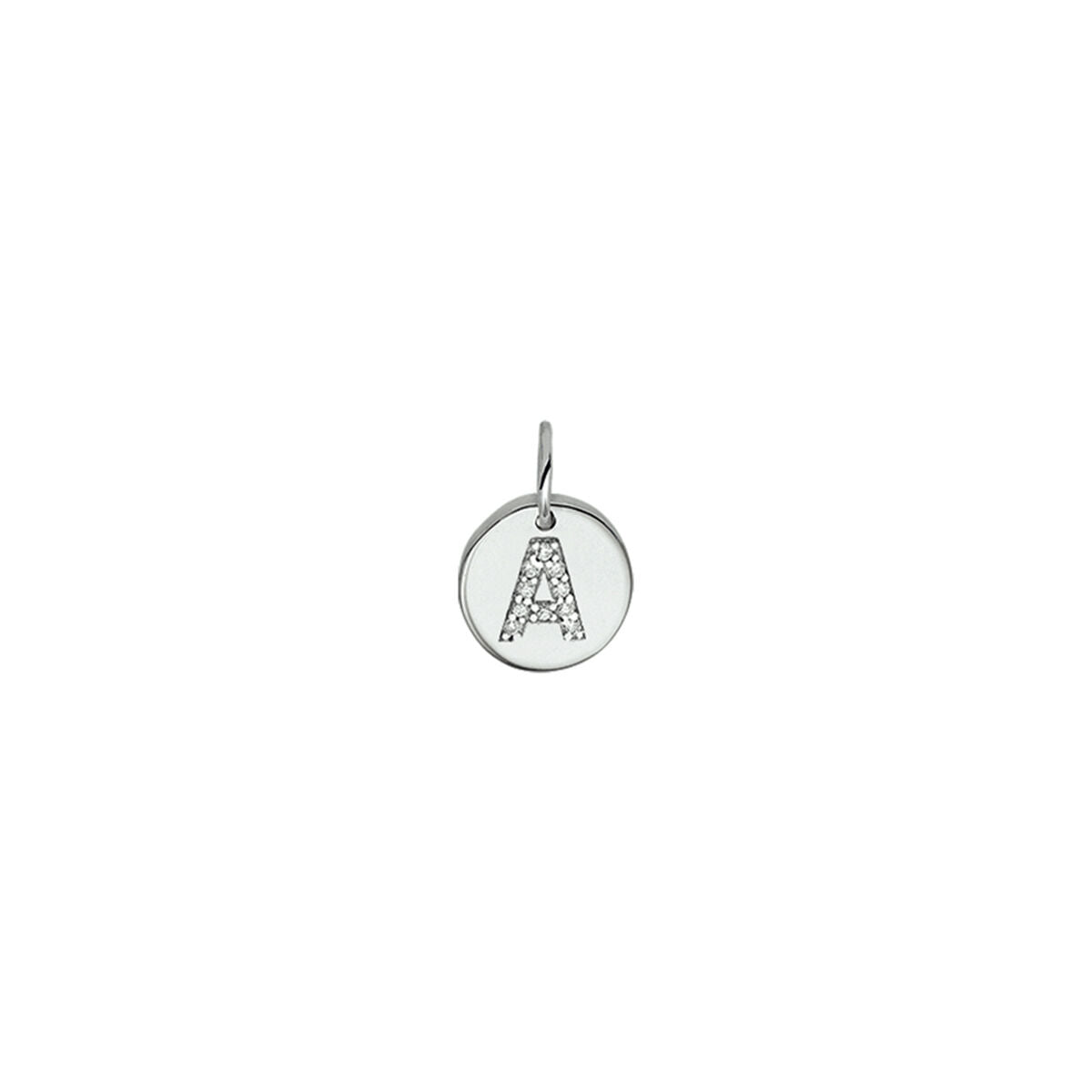 hanger letter zirkonia zilver gerhodineerd