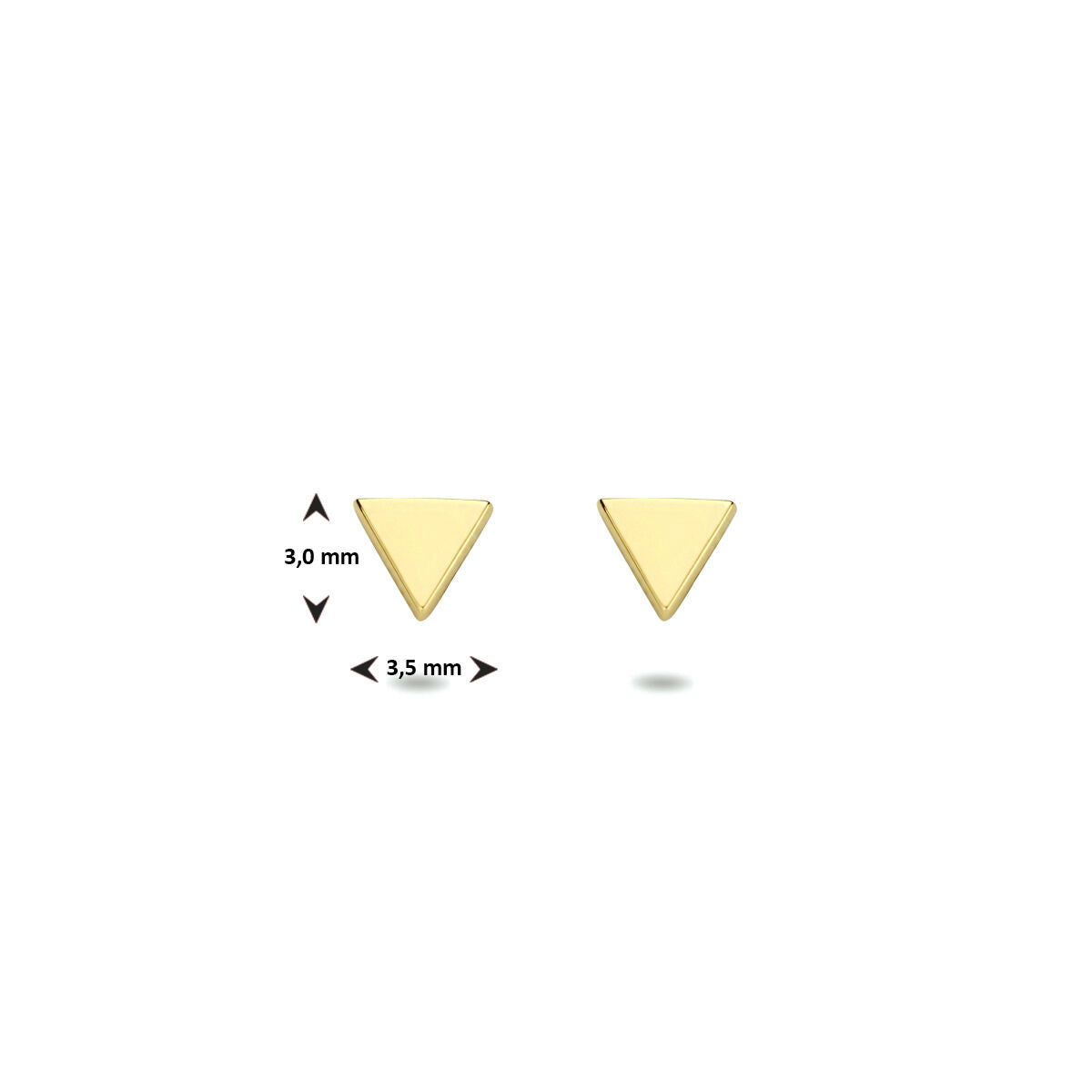 pendientes de botón triángulo 14K oro amarillo