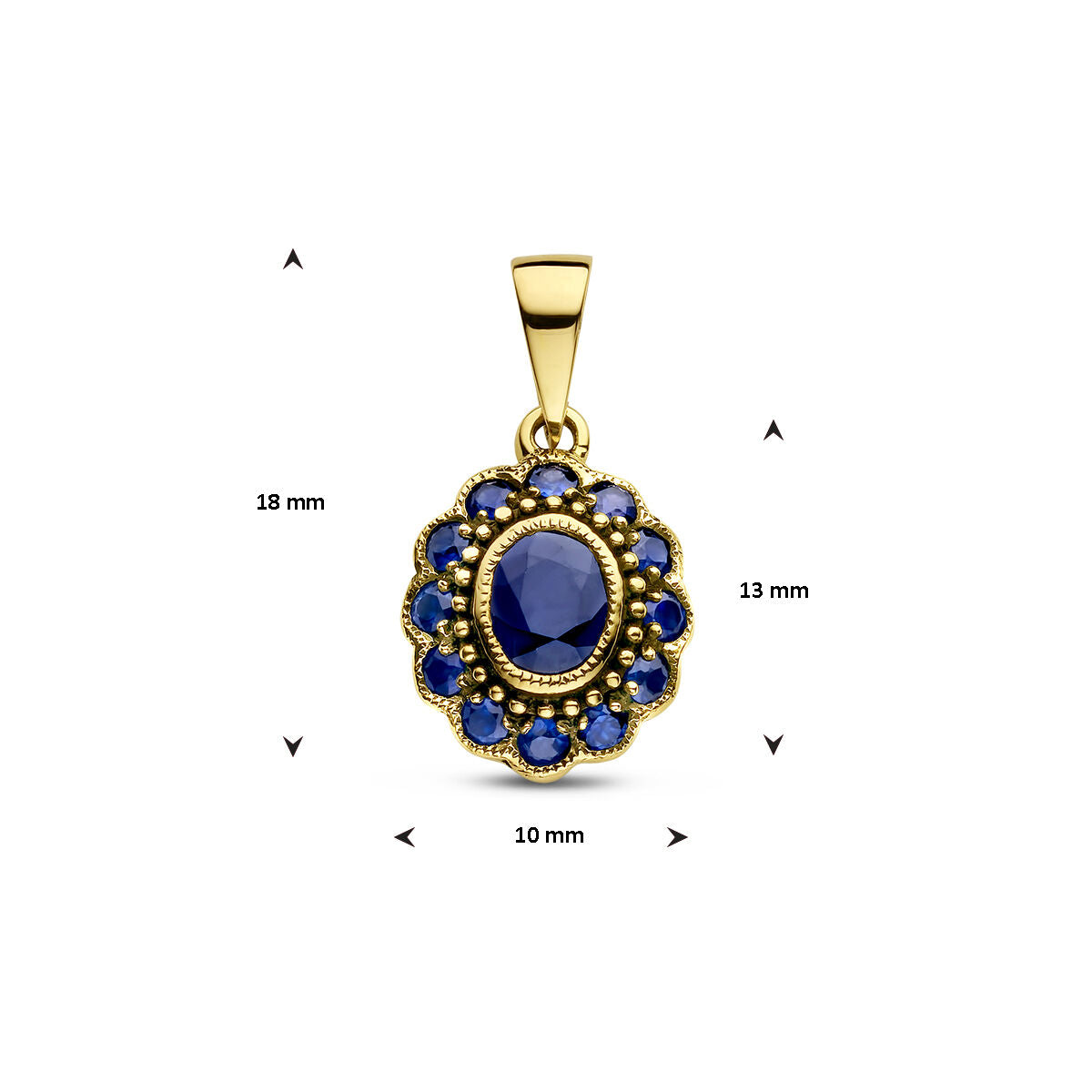 colgante zafiro 14K oro amarillo