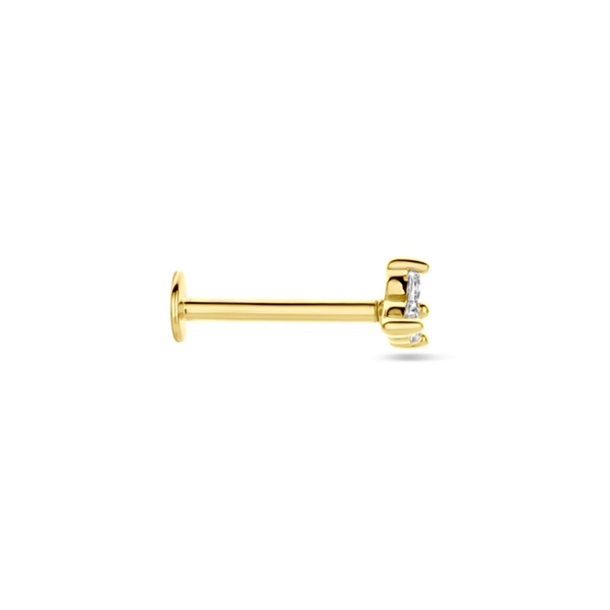 piercing de fondo plano circonita 3,5 mm 14K oro amarillo