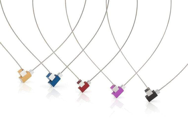 Collier Vierkantje en rechthoekje Paars C206P