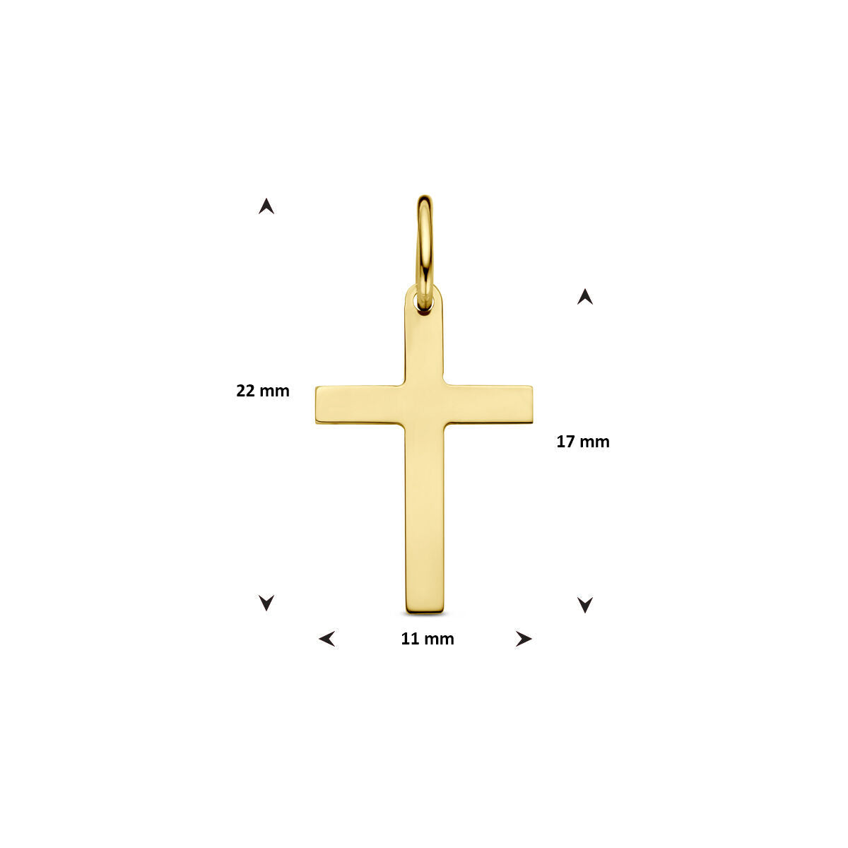 colgante cruz 14K oro amarillo