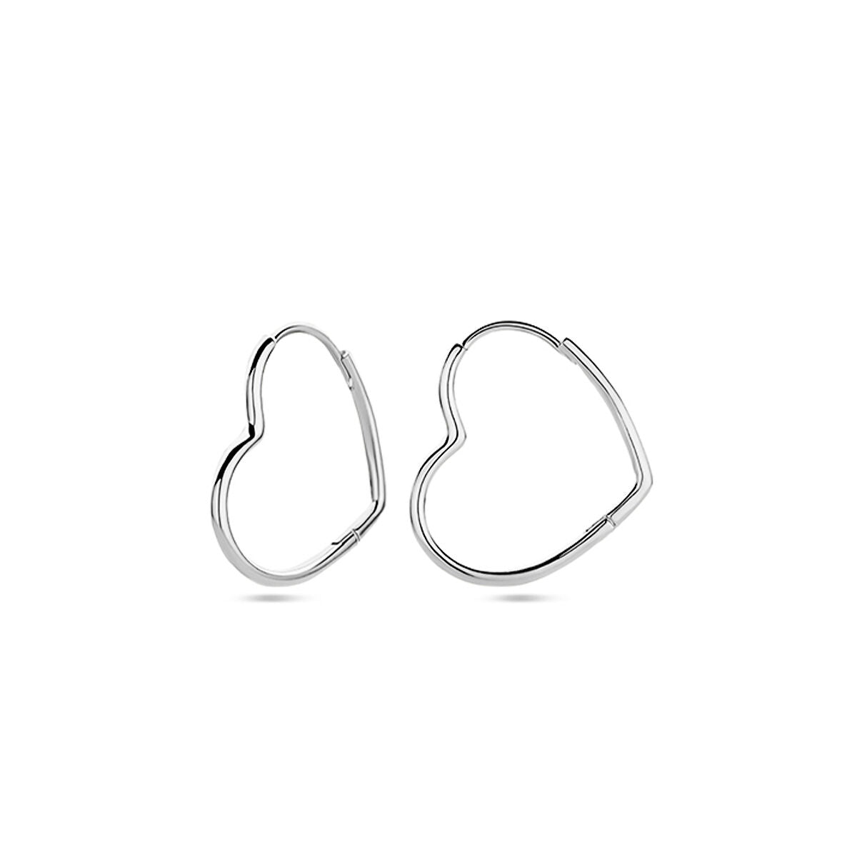 aros corazón plata rodiado