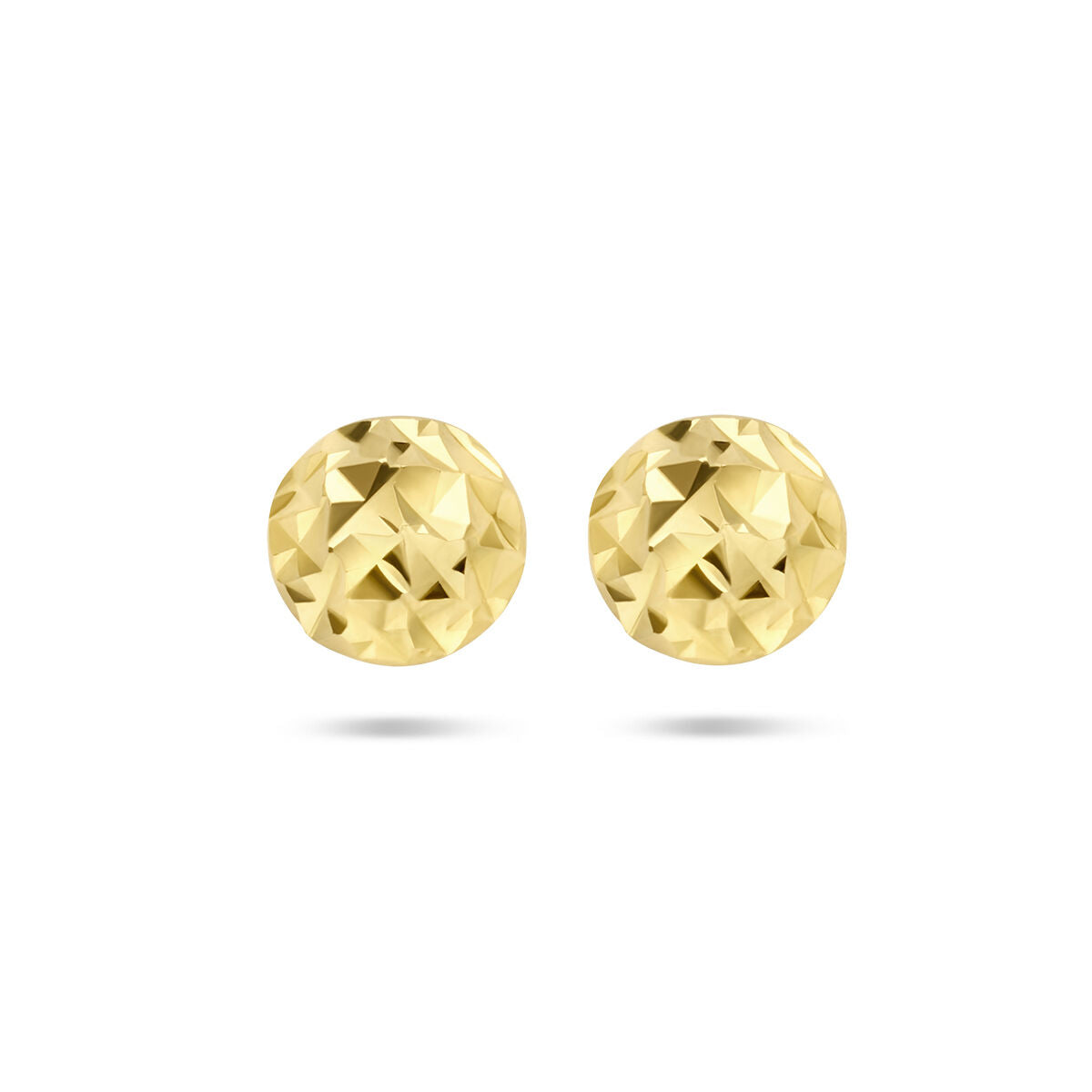 Pendientes de oro amarillo de 14 quilates con acabado diamantado.