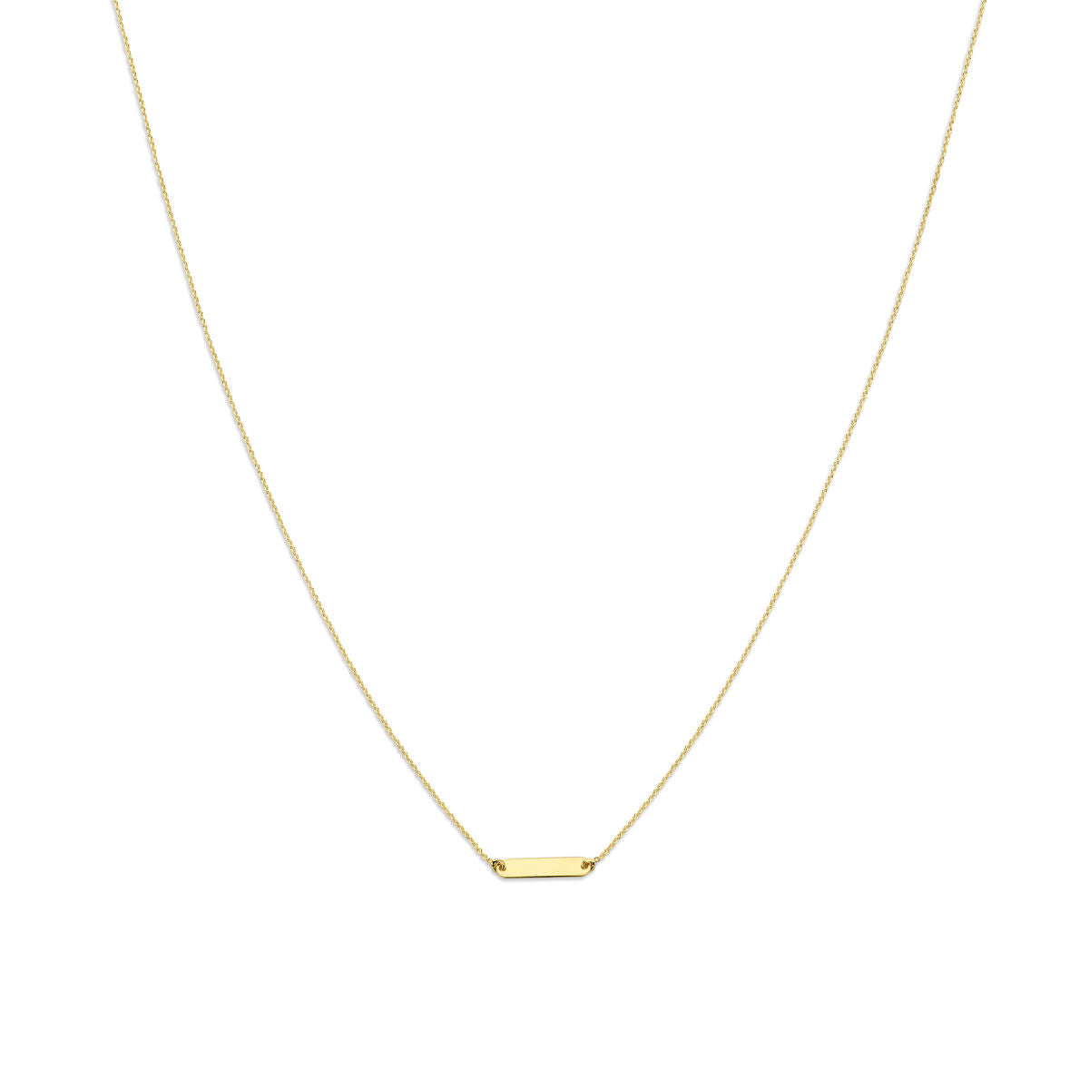 Collar de placa de 1,6 mm en oro amarillo de 14K con cadena ajustable de 41 + 4 cm.
