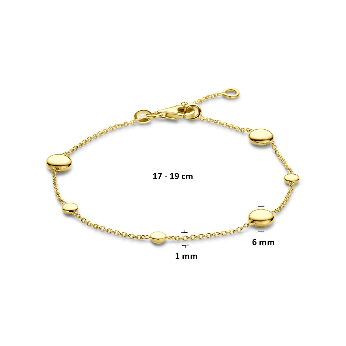 pulsera 17 - 19 cm 14K oro amarillo