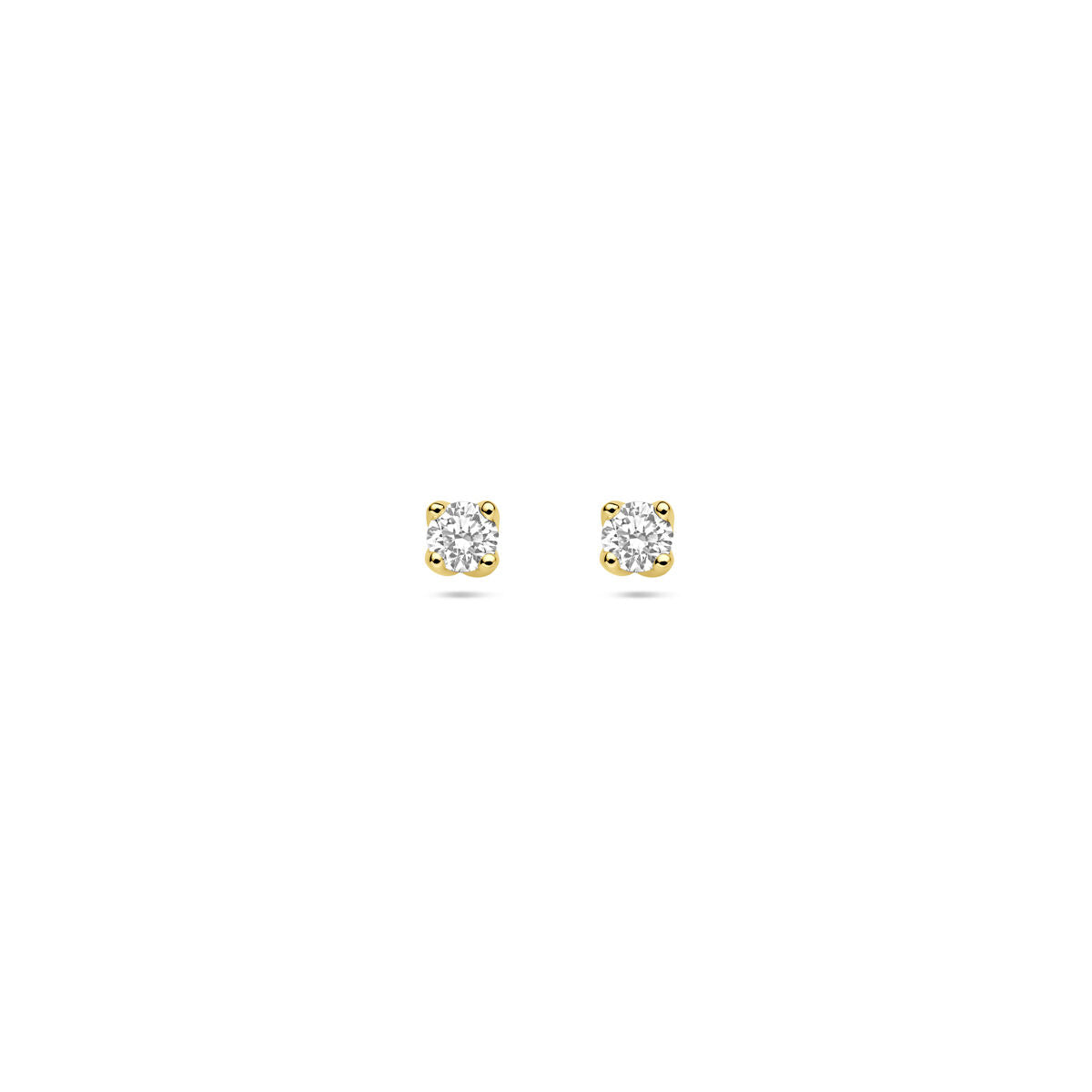 Pendientes de primera puesta de diamante cultivado en laboratorio de 0,20 ct en oro amarillo de 14K.