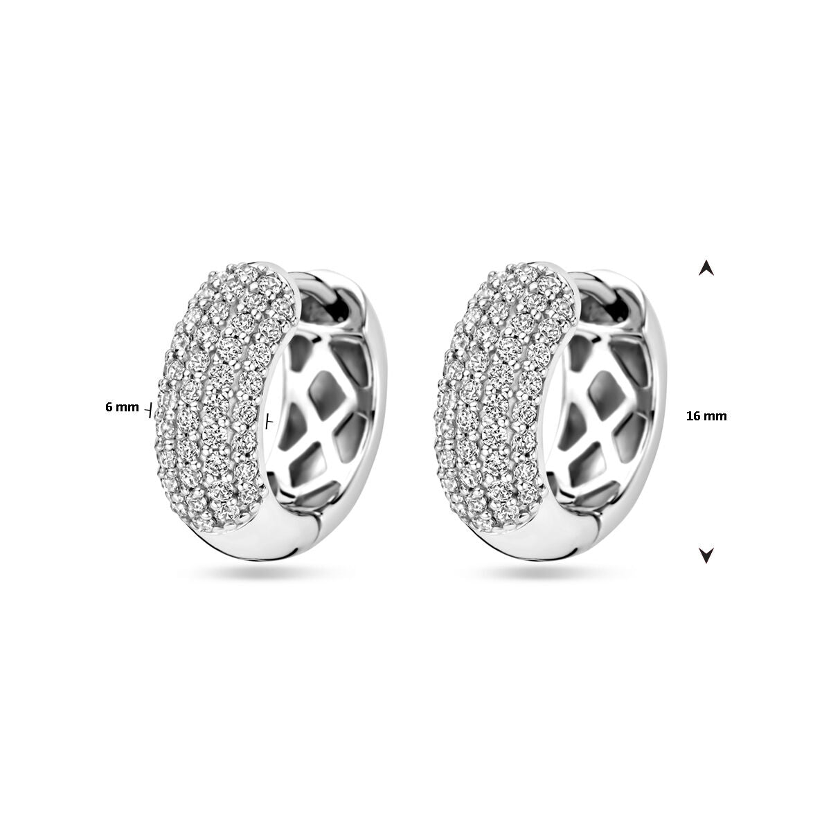 aros de circonita 16,5 mm plata rodiado