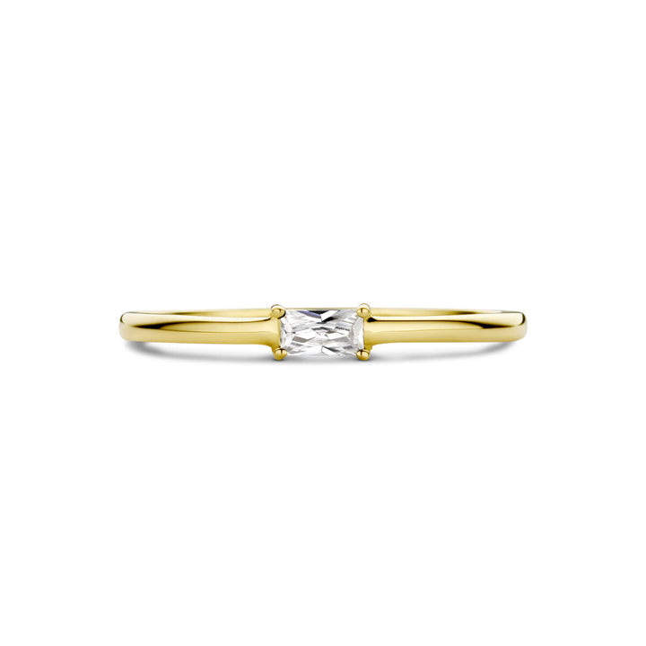ring met geboortesteen zirkonia april 14K geelgoud