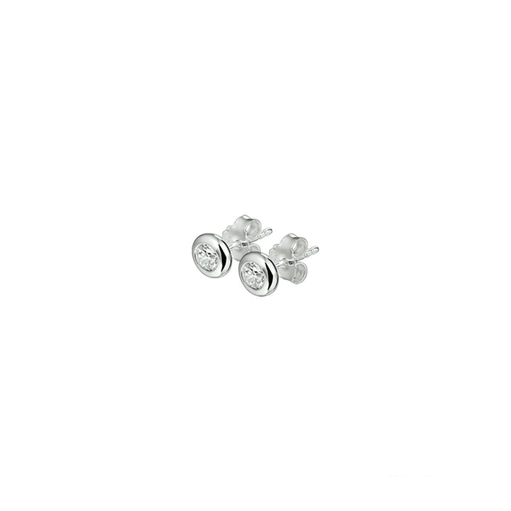 oorknoppen zirkonia zilver gerhodineerd