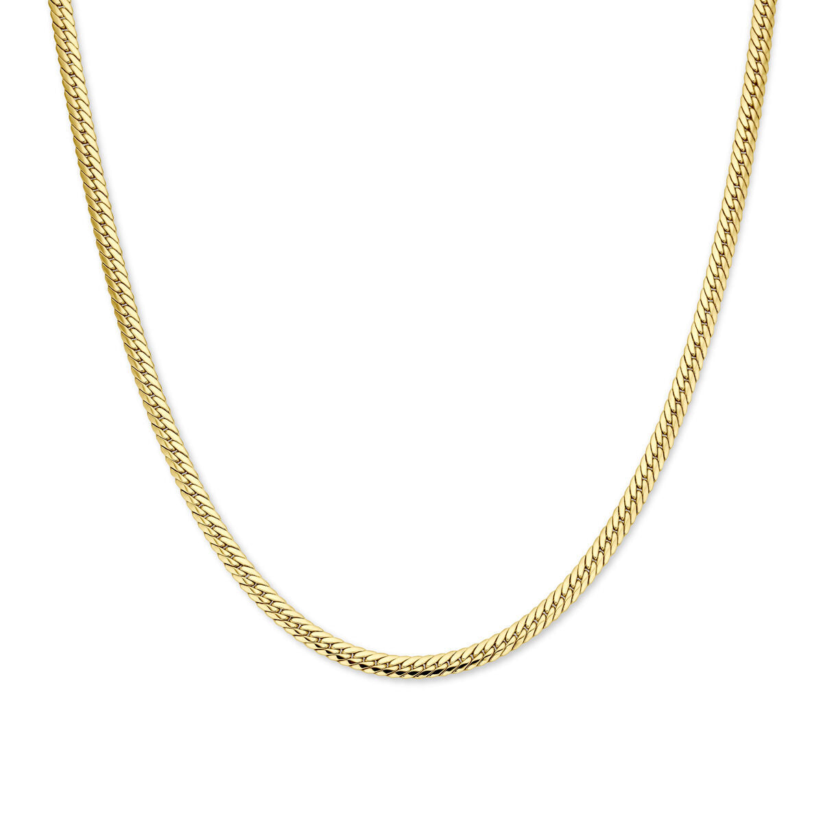 Collar gourmette de 5 mm en 43 cm de oro amarillo de 14 quilates.