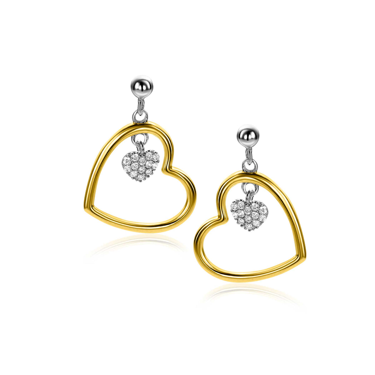 Zinzi Pendientes plata chapado en oro zio2621