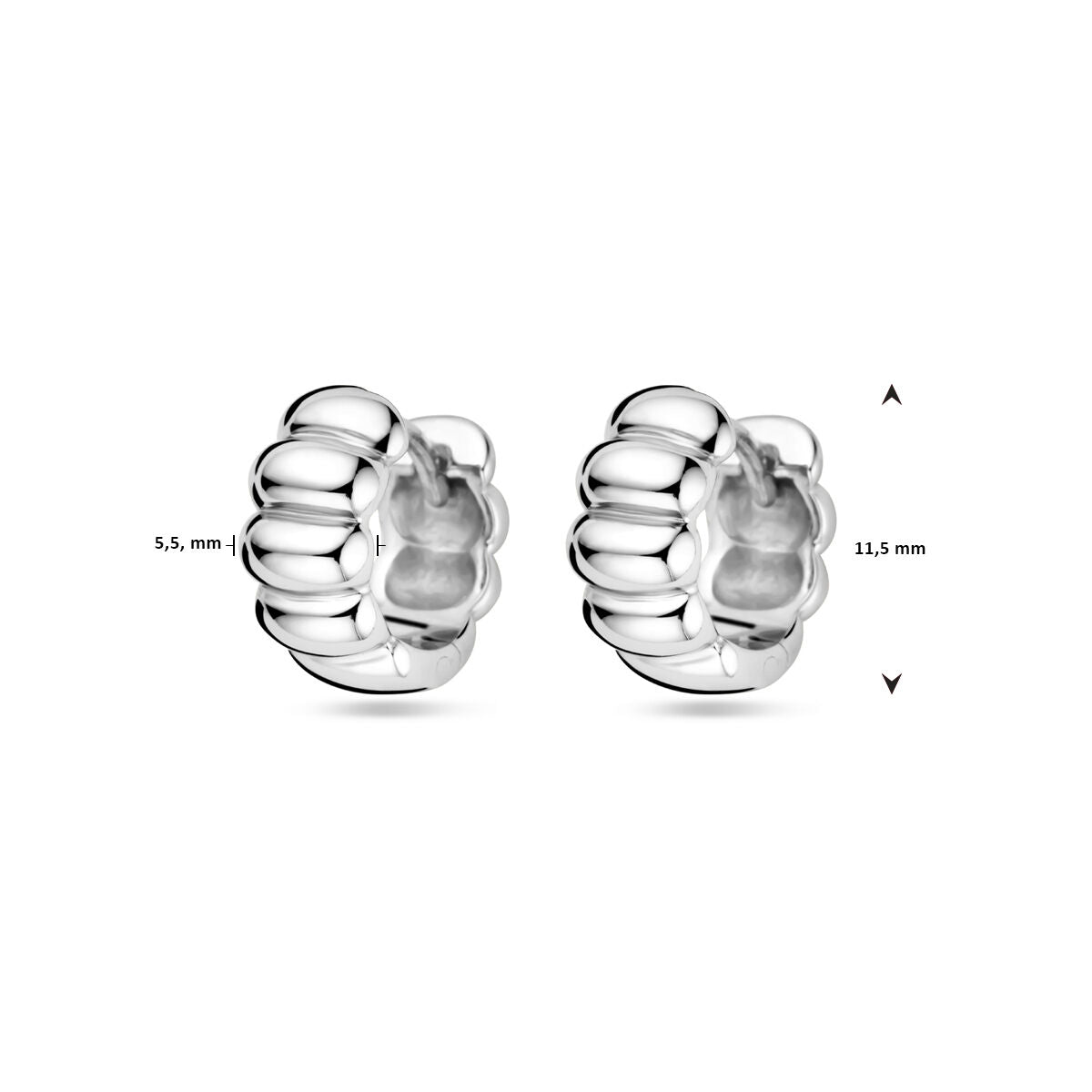 aros 11,5 mm de plata rodiado
