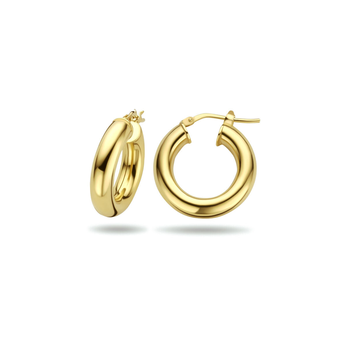 aros tubo redondo 5,0 mm 1 micrón plata chapado en oro amarillo