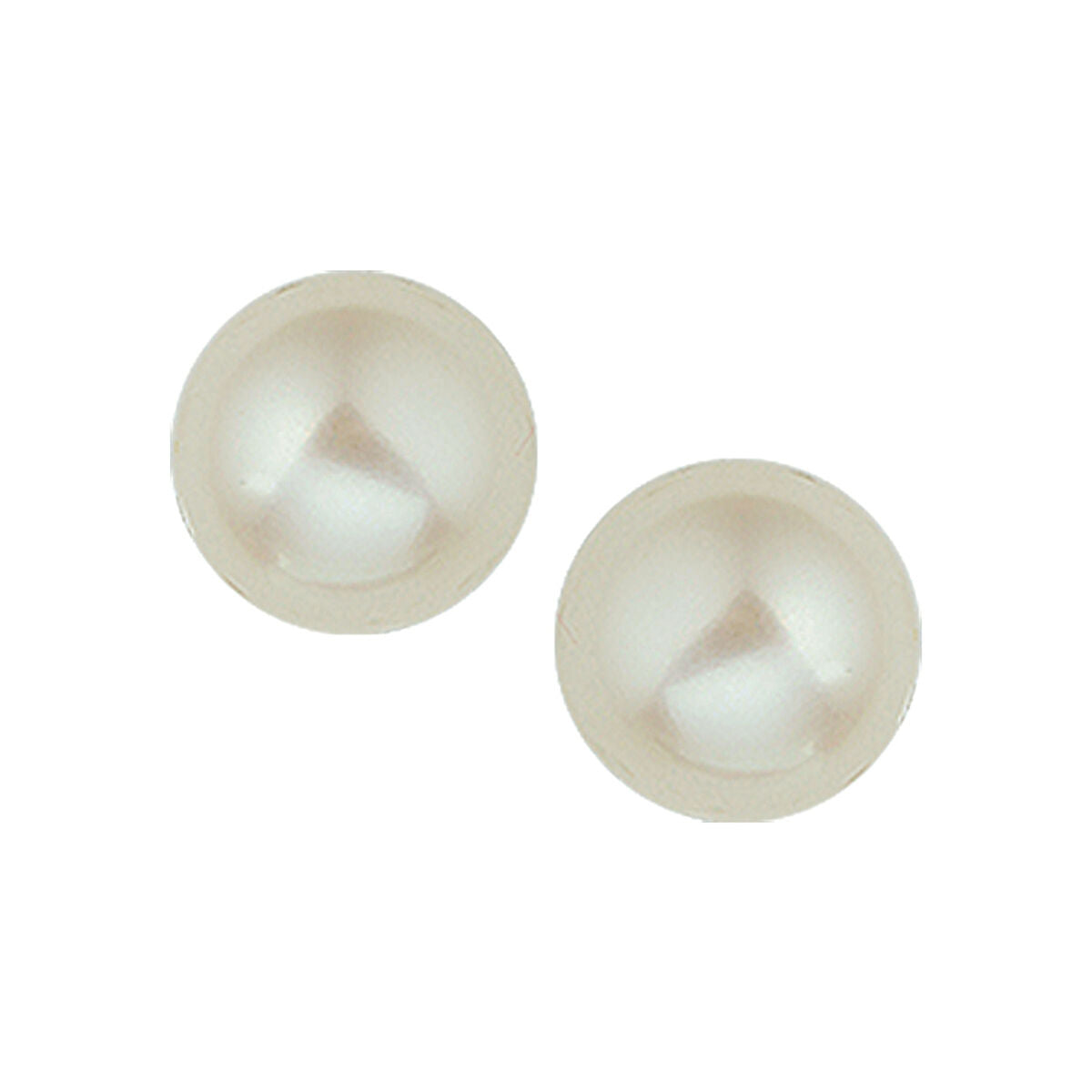 Pendientes de primera puesta de plata rodiada con perlas blancas.