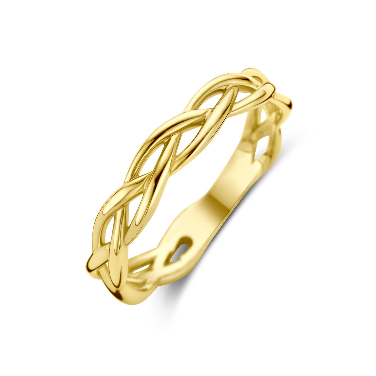 Anillo trenzado de oro amarillo de 14 quilates.