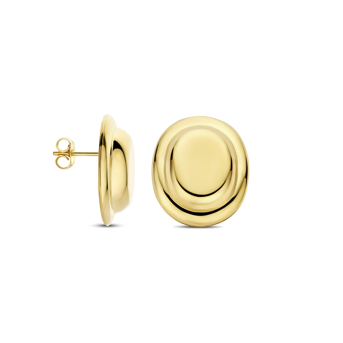 pendientes de botón 23 mm 1 micron plata chapado en oro amarillo