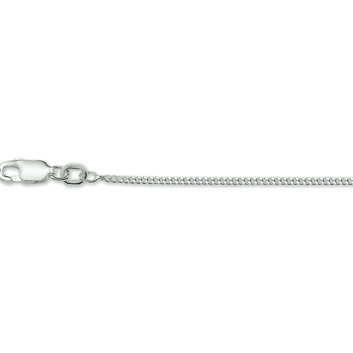 Collar gourmet de 1,4 mm de 38 cm en plata rodiada.