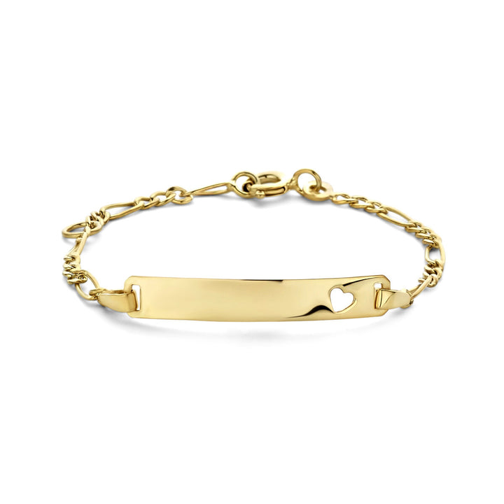 9k graveerarmband hart plaat 4,0 mm 9 Karaat
