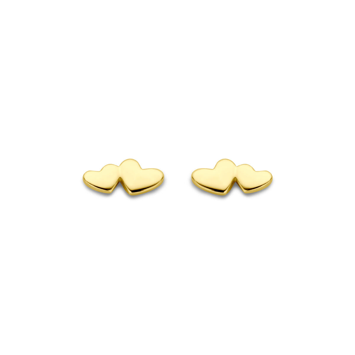 Pendientes de corazón de 3 mm en oro amarillo de 14 quilates.