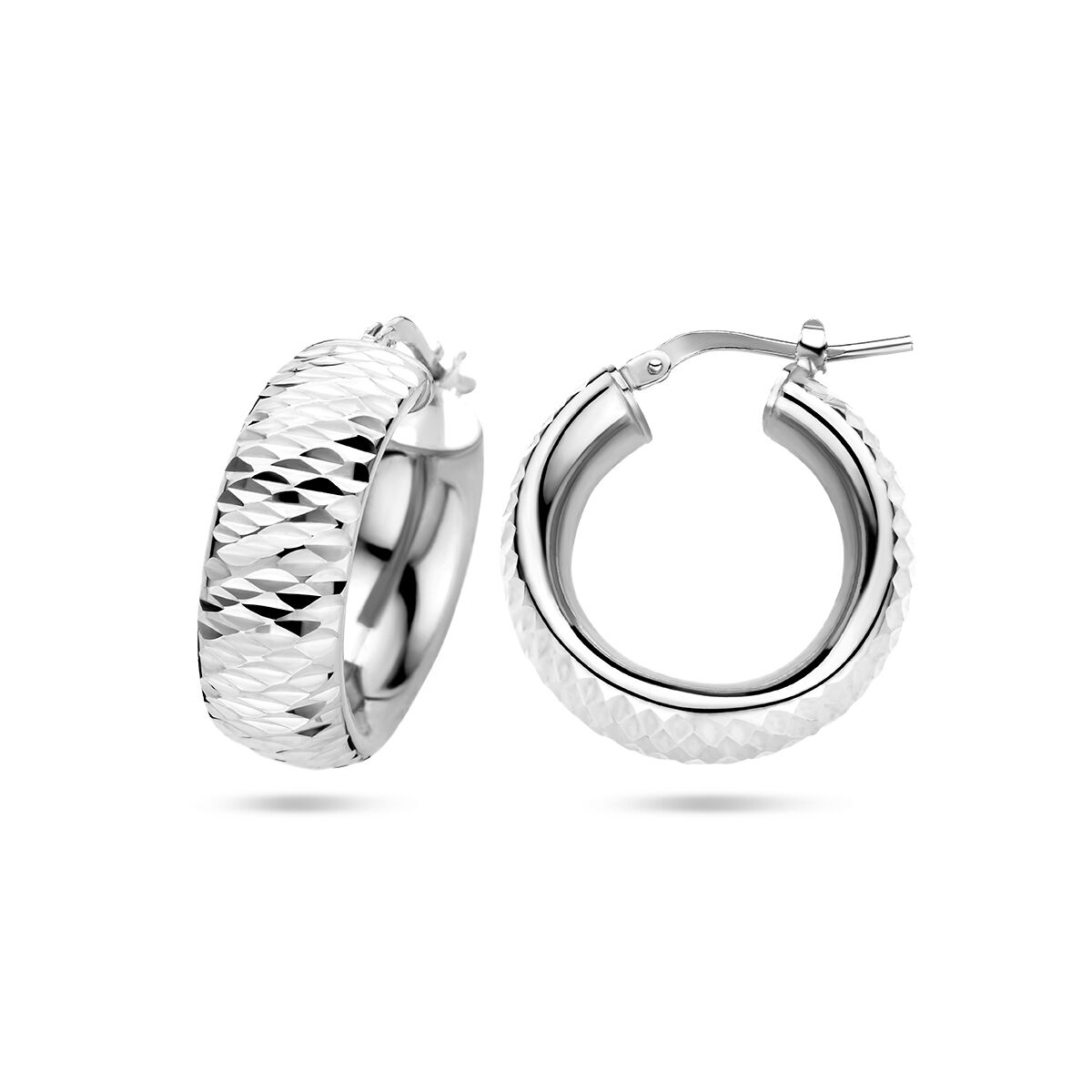 aros de plata diamantados rodiados